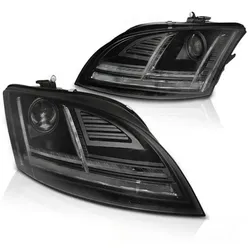 XENON LED Tagfahrlicht Scheinwerfer passend für Audi TT 8J 10-14 schwarz mit Kurvenlicht