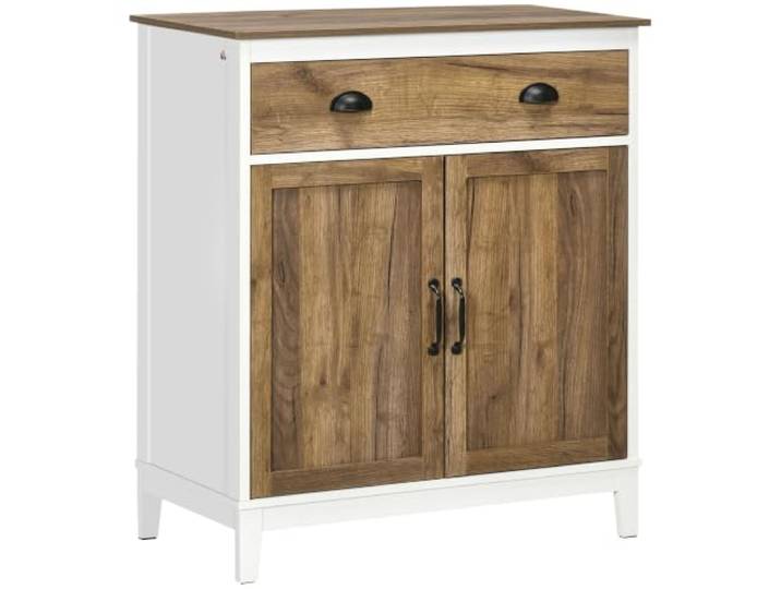 HOMCOM Küchen-Kredenz mit Schrank und Schublade 78,5x39x89,4 cm Weiß Küchenschrank, Landhausstil, Büfett für Wohnzimmer, Esszimmer
