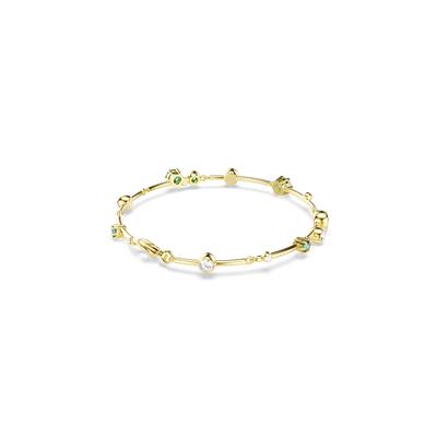 Armkette SWAROVSKI "Schmuck Geschenk Constella Armband", bunt (gelbgoldfarben, kristallweiß, grün, kristallweiß, grün), Armbänder, Damen, Metall, Armkette, mit Swarovski Kristall, Zirkonia (synth.)