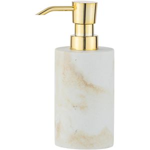 Wenko Seifenspender Odos, 24366100, stehend, Kunststein, weiß/gold, 290ml