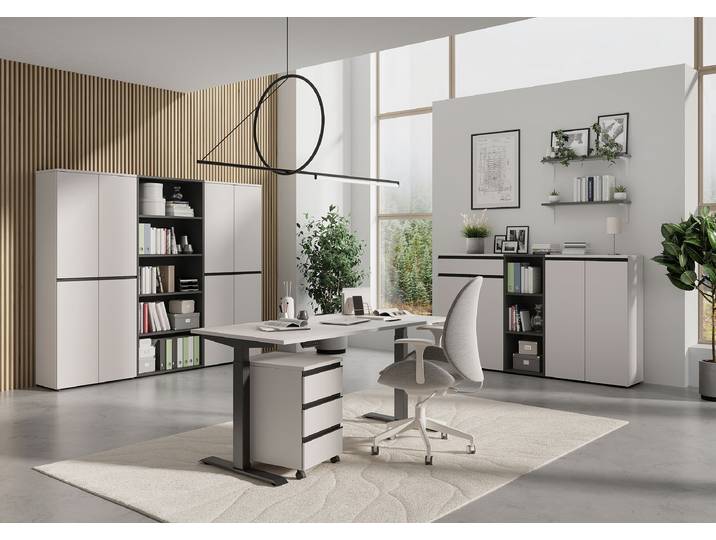Armoire à dossiers Bedano 197 cm 80 x 197 x 40cm Gris/Cachemire
