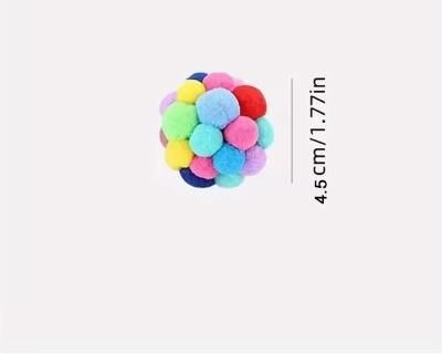 Uplift Picks Colorful Plush Cat Ball Toy With Bell Bouncy Pompom Pet Play Balls small (1 Pc)