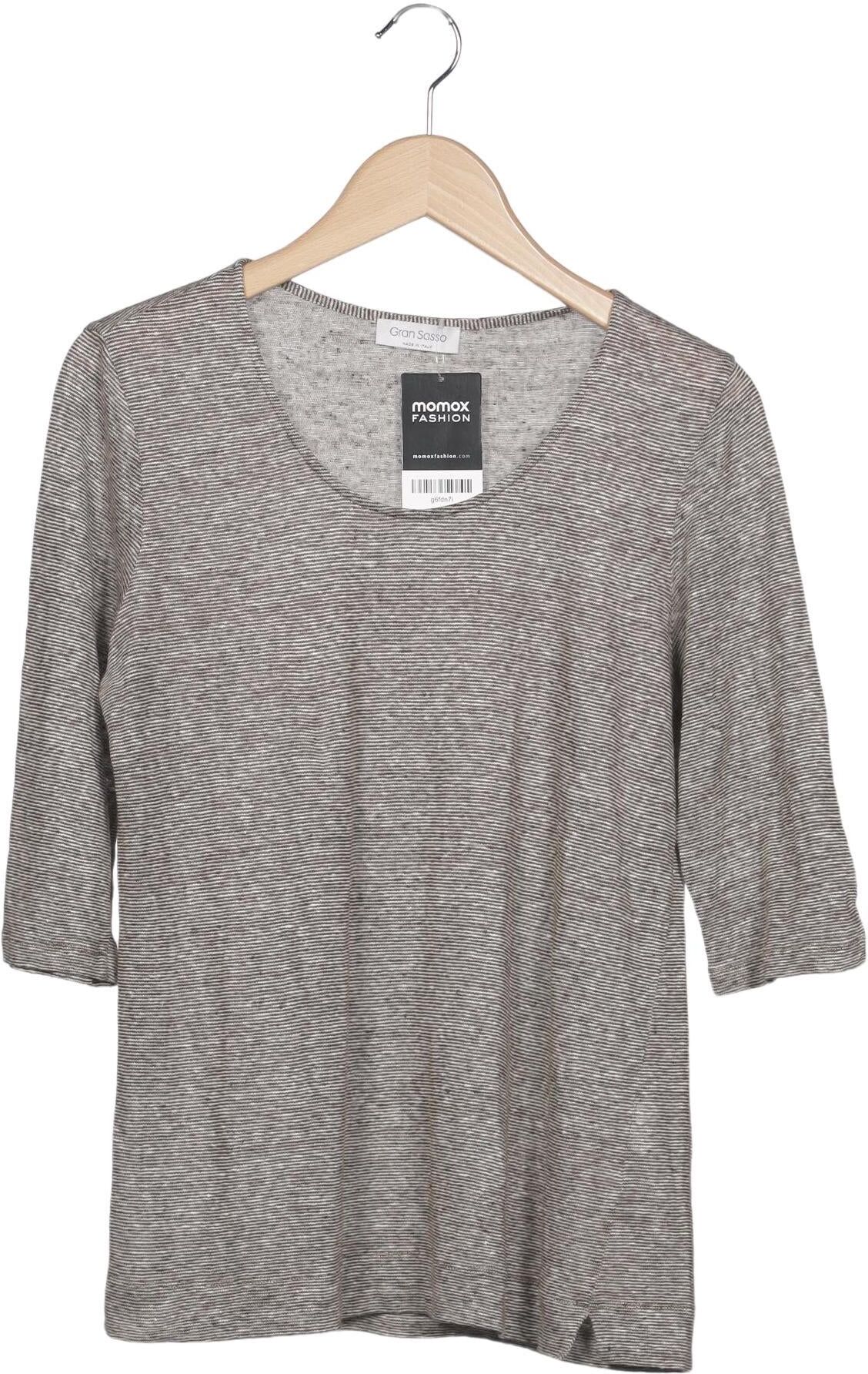 Gran Sasso Damen Langarmshirt, Grau, Gr. EU 40 (IT 46), Leinen - Second Hand