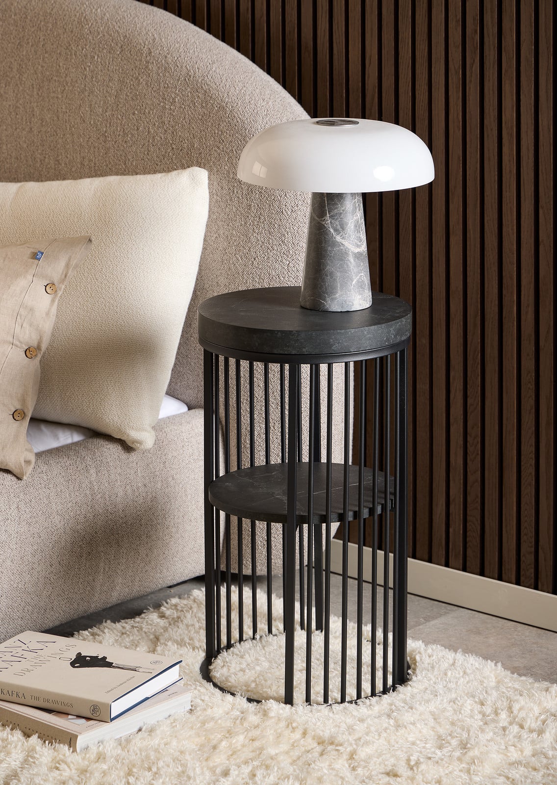 home24 Bijzettafel rond zwart Ø 35 cm