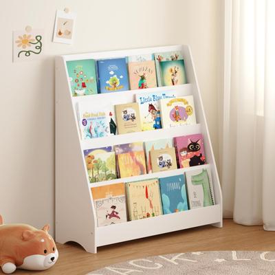 Kodotan sofa 4-Tier Kids Bookshelf, Toddler Book Display Shelves, Helps Keep Bedrooms, Playrooms, and Classrooms Organized, MDF, White