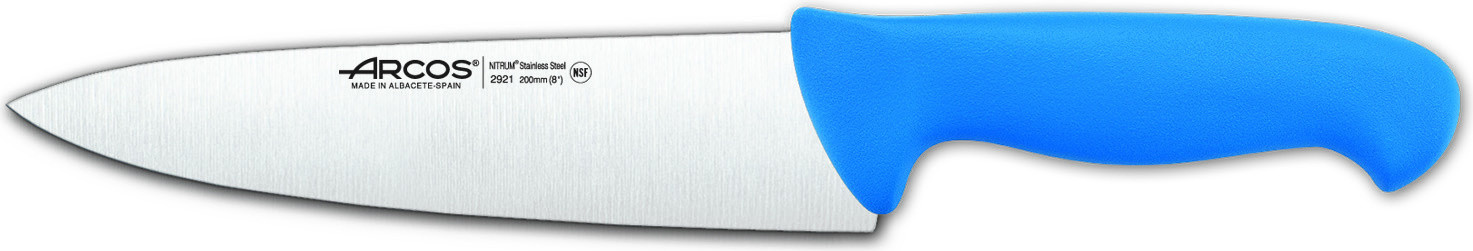 Arcos Kochmes Prof 292123 met 20 cm Nitrum roestvrijstalen lemmet en blauw ergonomisch handvat