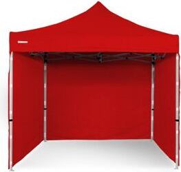 Faltpavillon 3x3m ALU Premium volle Seitenwand - Rot