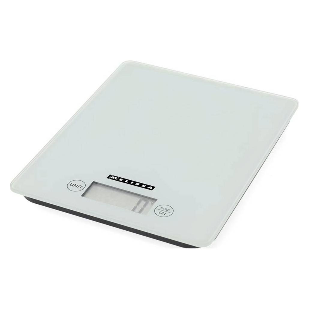 Melissa Digitale Küchenwaage, 5 kg Kapazität, Gehärtetes Glas, Weiss, Ultraflaches Design 17 mm, Präz (16310242)
