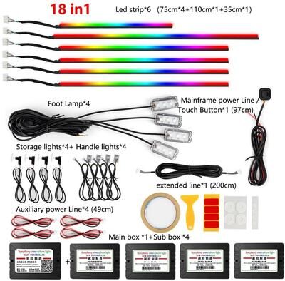 Inspire Essentials RGB Symphony Car Ambient Light Interior LED Strip Kit 11