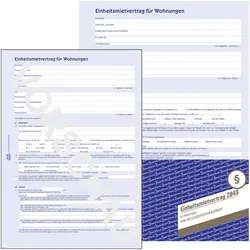 5x Avery, Formular, Einheitsmietvertrag für Wohnungen 2849