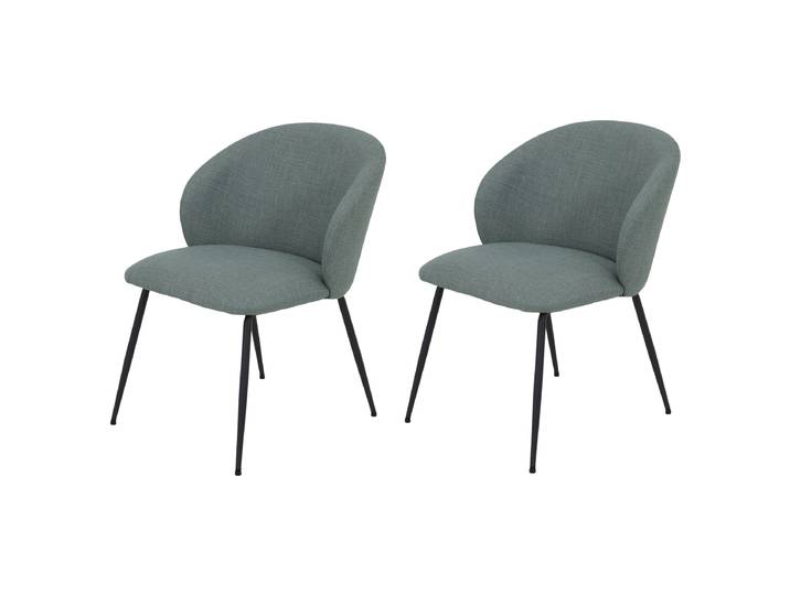 Chaises à accoudoirs Graz 2 pièces 61 x 81 x 65cm Bleu/Vert menthe