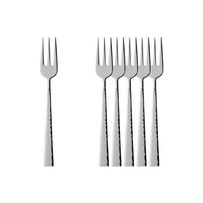 Tafelgabel VILLEROY & BOCH "Kuchengabel Blacksmith 15,6 cm 6er Set edelstahl", silber (edelstahl), B:5mm, Essgabeln, Spülmaschinenfest