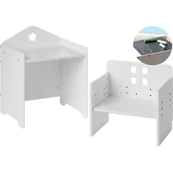 KINDERTISCH und Stuhlset Weiß Montessori Elanora