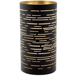 4 Kerzenhalter Ø 8 cm · 15 cm schwarz/gold `Corsica`