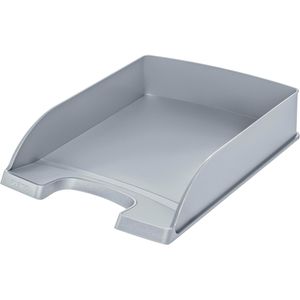 Leitz Briefablage 5227-02-84 , Plus, A4, silber, stapelbar, Kunststoff