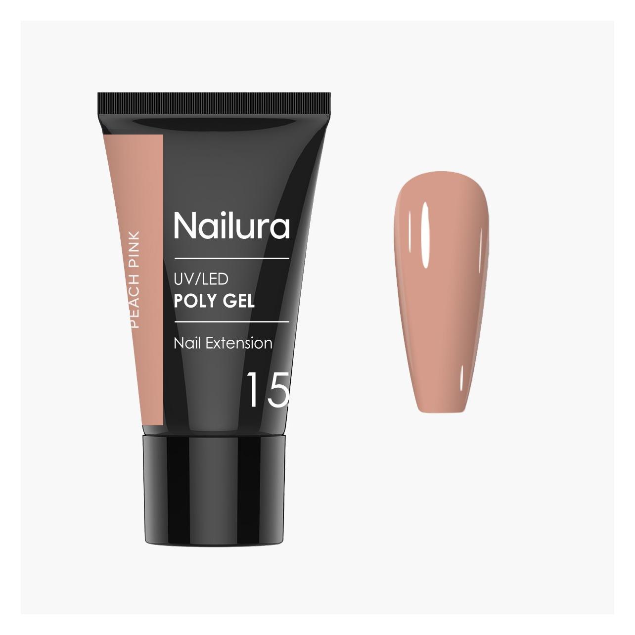 Nailura - Poly Gel 15 - Peach Pink - 30 ml (30 ml) (70440)