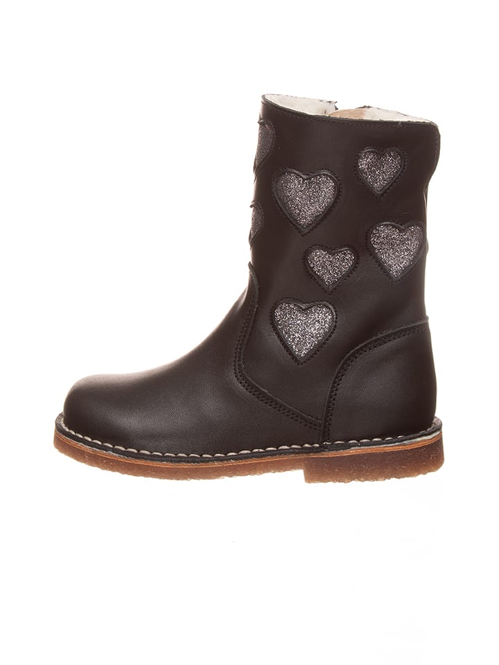 kmins Leder-Stiefel in Schwarz/ Silber - 27