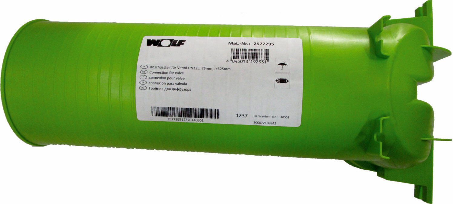 Wolf CWL Excellente pièce de raccordement 2577294 DN 63, 90 ° C, 325 mm, 2 2000 bouchon match0