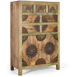 Kommode Holzkommode handbemalt mit Mandala Motiven