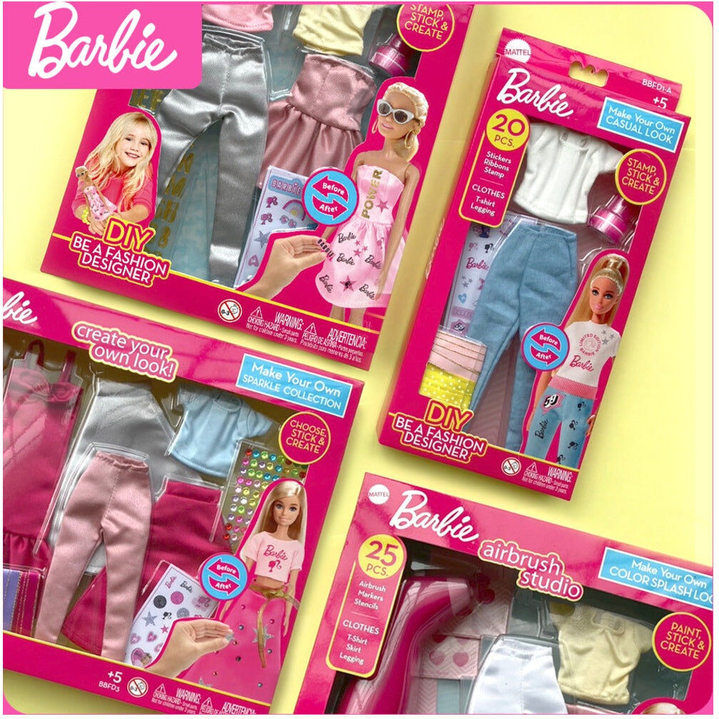 Barbie Make Your Own Urban ; Chic Outfit Set - 80 Pieces for Kids, Includes 80 Pieces, Pink, Mattel