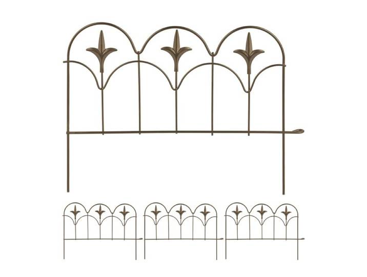 Relaxdays Bordure de jardin en métal 4 éléments