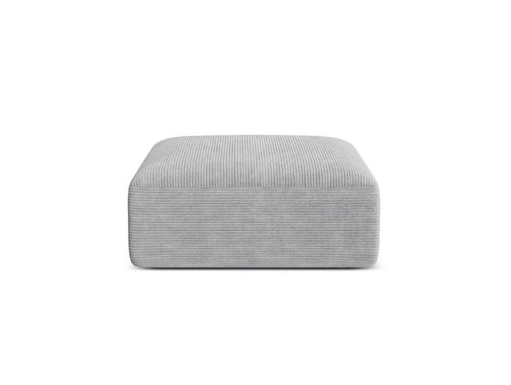 Pouf en velours côtelé argent