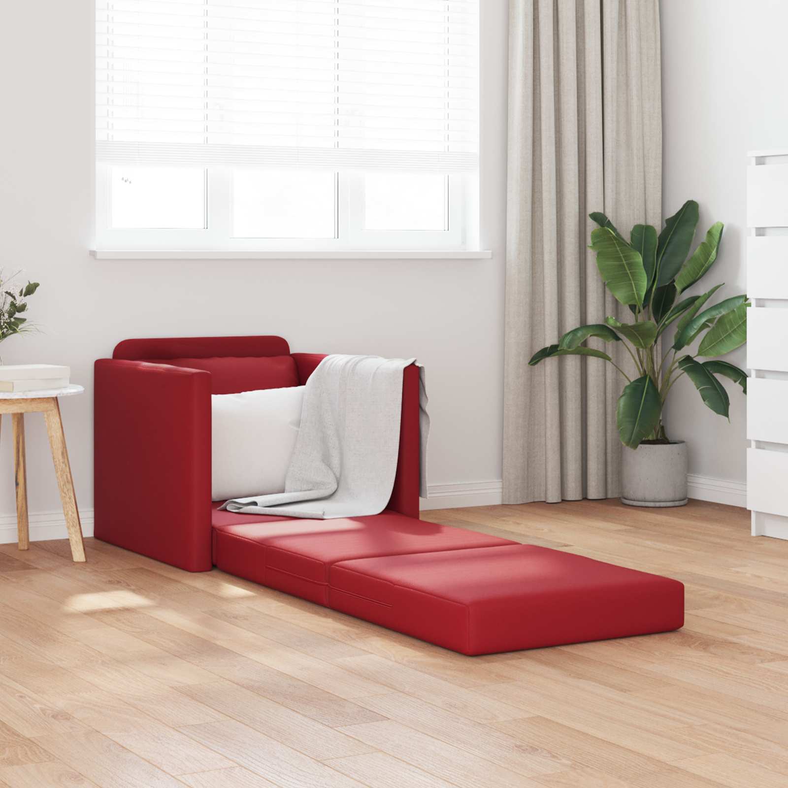 vidaXL Canapé-Lit 60cm Bordeaux Simili cuir