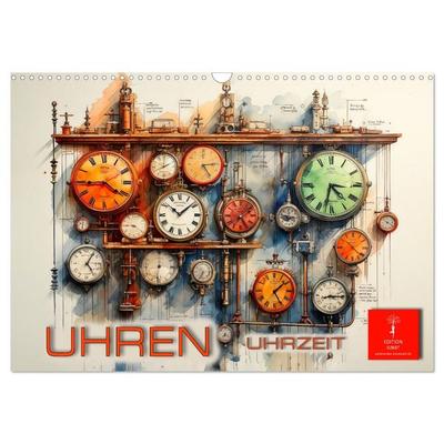 Uhren Uhrzeit (Wandkalender 2026 DIN A3 quer), CALVENDO Monatskalender