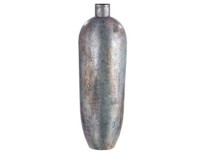 Vase Metall Grau Blau H: 92 cm Gilde