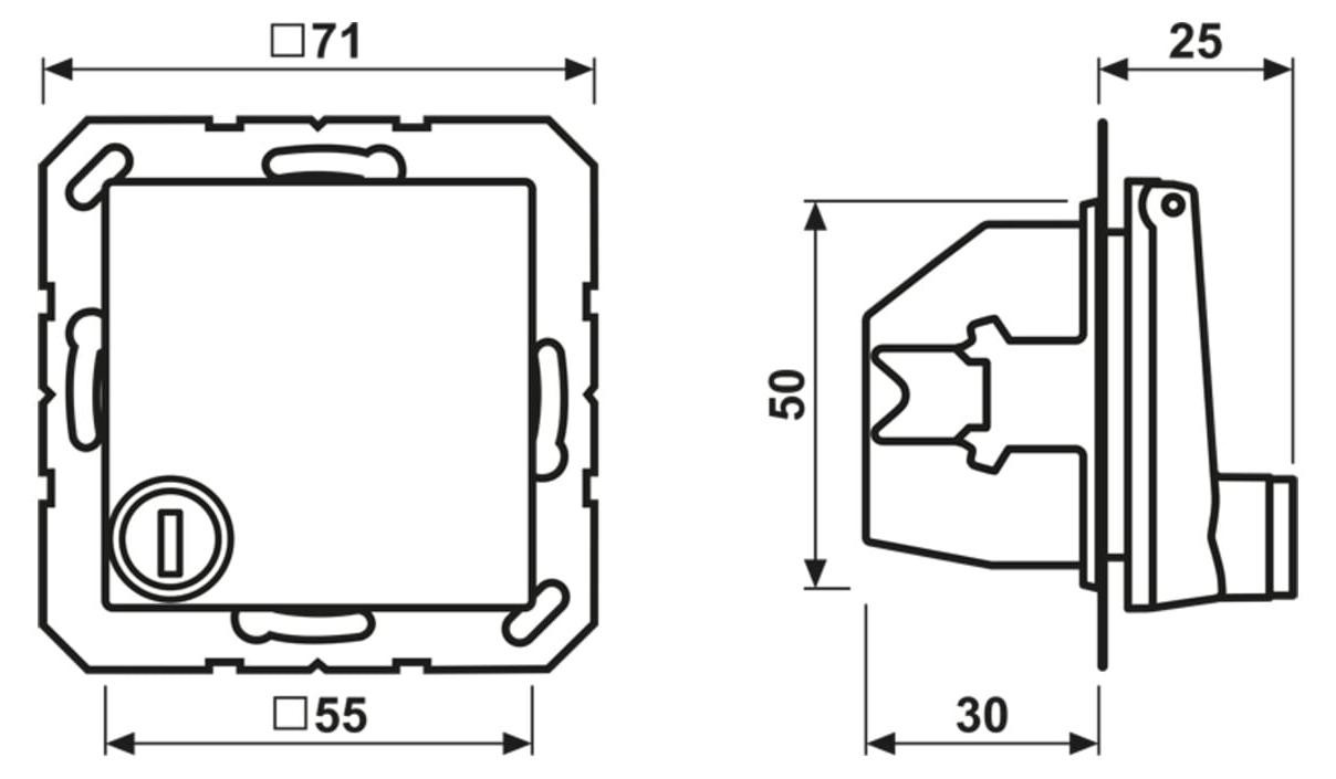 Jung A 1520 BFKLSL WW Universeel Afdekplaat Type F, Wit