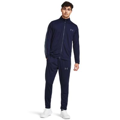 Trainingsanzug UNDER ARMOUR "UA EMEA TRACK SUIT", Herren, Gr. XS, blau, Obermaterial: 100% Polyester, schmal, Sportanzüge Trainingsanzug, zweiteiliges Set, für Sportmode und Freizeit, leichtes Material