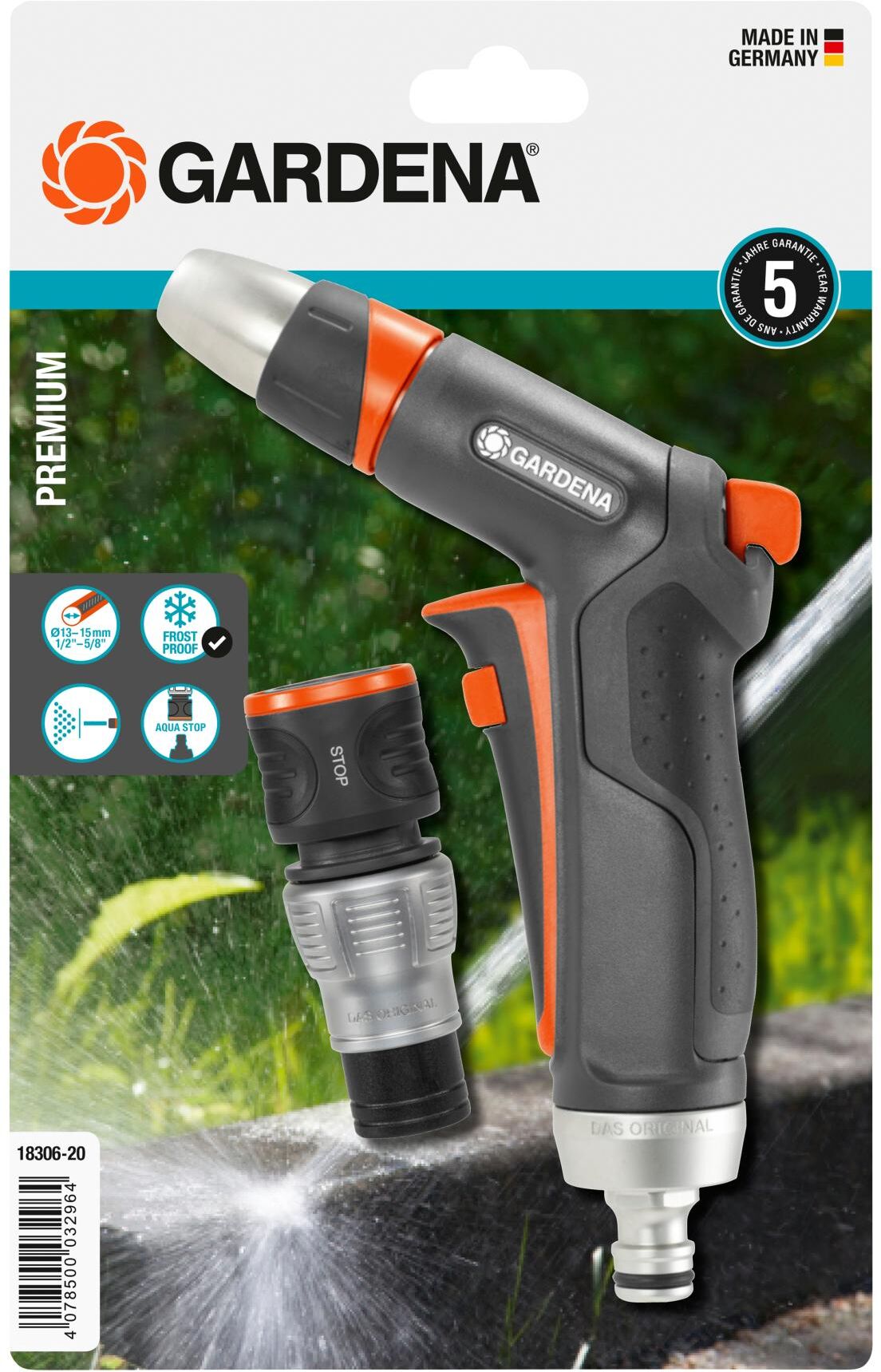 Gartenspritze GARDENA "Reinigungsspritze Premium Set", weiss (schwarz, orange, silberfarben, weiß), Gartenbrausen, Gartenspritze schwarz, orange, silberfarben, weiß Einheitsgröße
