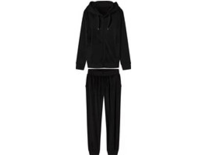 ESMARA® Ensemble d'intérieur en velours peluche pour femme, 2 pièces. (noir, S(34/36))