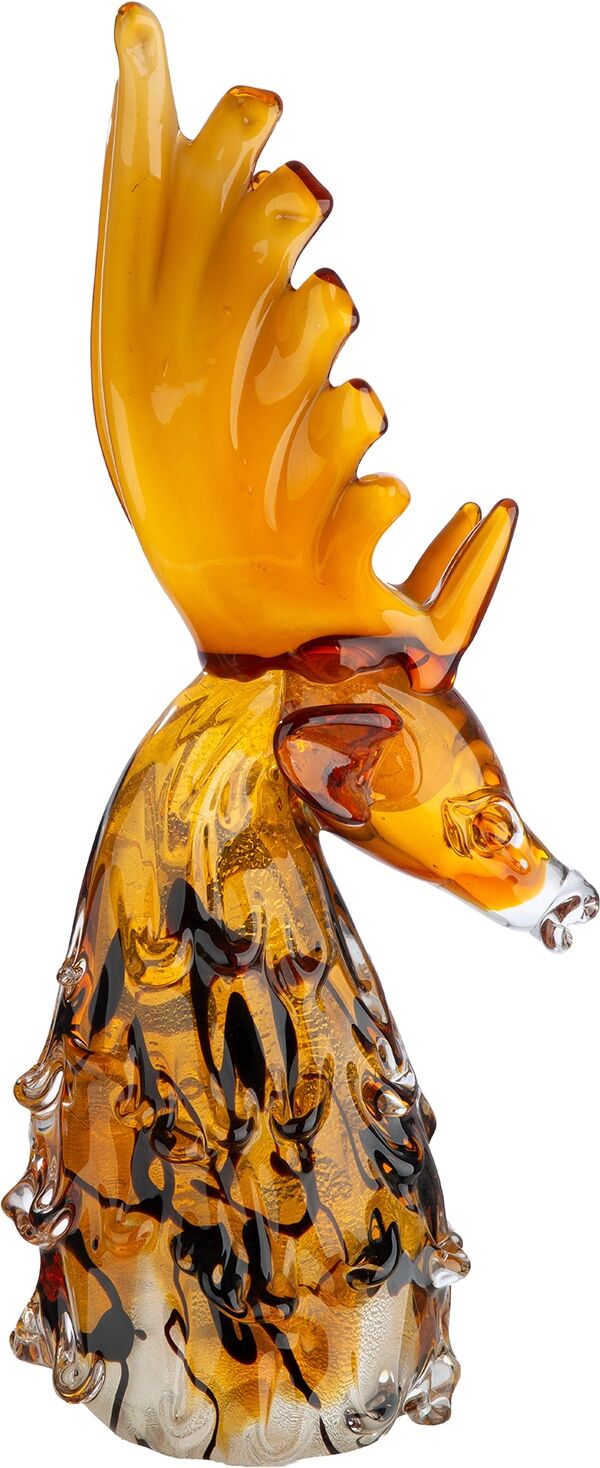 Skulptur GILDE "Figur Elch Elke orange", orange, B:17cm H:38cm T:17cm, Glas, Dekofiguren, Skulptur, Elch Tierfigur Glasfigur Designobjekt Winterdeko skandinavisch orange B/H/T: 17cm x 38cm x 17cm, Elch
