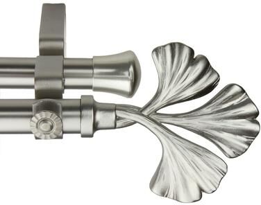 InStyleDesign Luck Adjustable Satin Nickel Double Curtain Rod - satin nickel