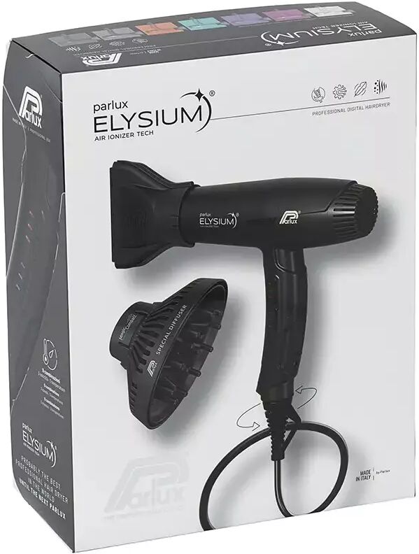 Parlux Elysium Haartrockner + MagicSense Diffusor Schwarz