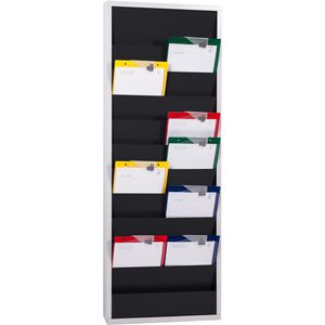 Eichner Werkstattplaner 9019-00202-100, für 20x A4, zweireihig, aus Metall, schwarz, 55,4 x 128 cm