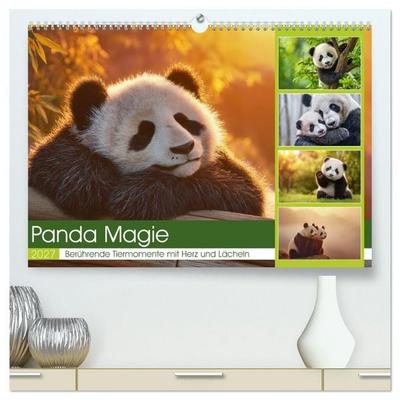 Panda Magie (hochwertiger Premium Wandkalender 2027 DIN A2 quer), Kunstdruck in Hochglanz