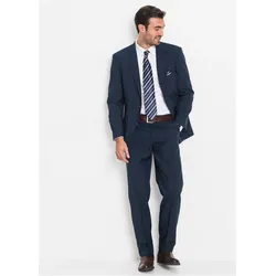 bonprix Anzug in Regular Fit (2-tlg. Set), blau, Gr.50, Klassischer Anzug mit praktischen Taschen und stillvoller Bequembundhose