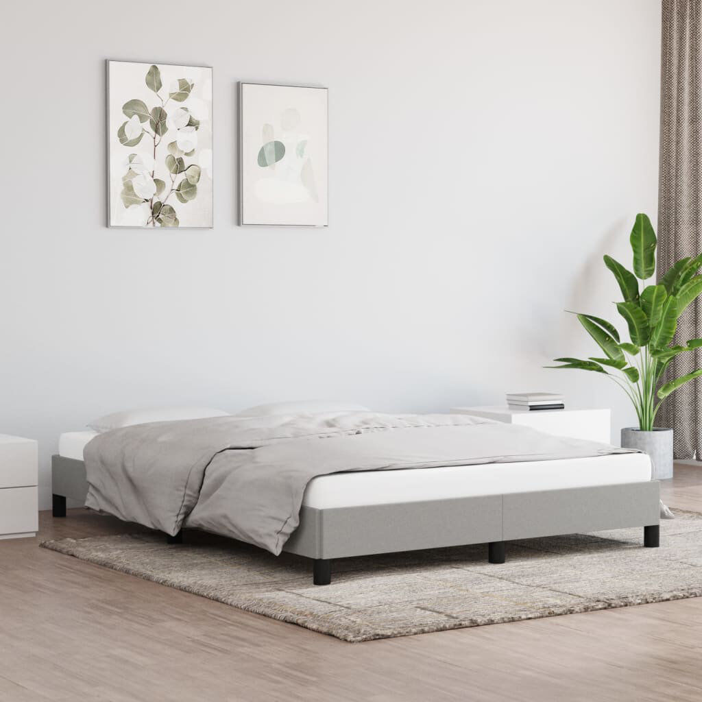 17 Stories Koleigh Bed Light Grey/Black Double (4'6)