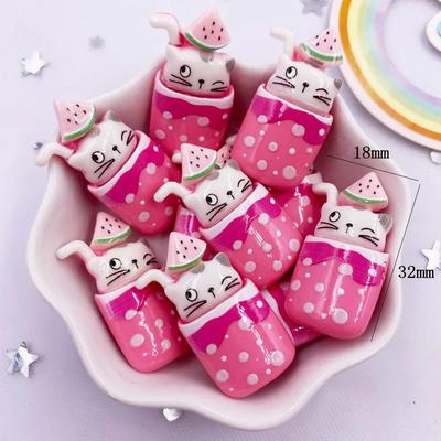 Inspired Living Kawaii Resin Charms Set Colorful Cartoon Cat Cabochons For DIY Craft Embellishments 6