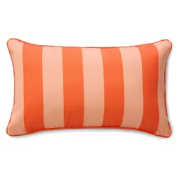 benuta Nest In- & Outdoor Kissen Reed Orange 30x50 cm - Teppich für Balkon, Terrasse & Garten