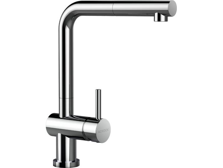 Küchenarmatur SCHOCK Epos W , silber (chrom), B:21,5cm H:31,5cm Ø:5,1cm, Messing, Armaturen, Küchenarmatur