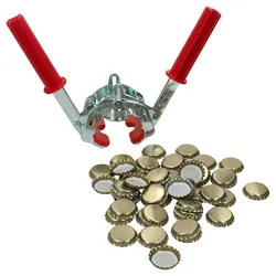 Kronkorken Verschließer & 100x Kronkorken Gold – 21984 & 24064