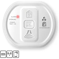 EI ELECTRONICS Kohlenmonoxidmelder 10dB Ei208iRF mit Sockel vernetzb Funk 31St 3V