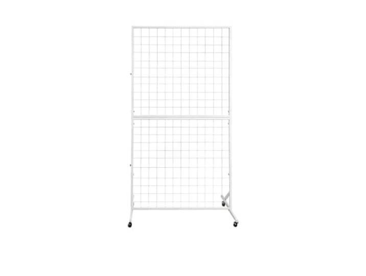 ZGCrumphant Vertikaler Stand-Präsentationsständer Schmuck-Gitter-Regal-Hakenhalter for Kunstausstellungen, Präsentations-Aufbewahrungsorganisator([white] 100x160cm)