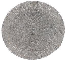 IH Casa Decor Christmas Beaded Round Coaster Silver - Set of 6