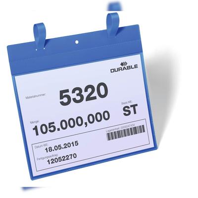 DURABLE 175107 Durable Kennzeichnungstasche für Gitterboxen - A4 quer, 50 Stück