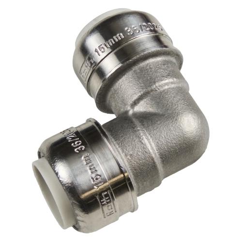Roth Quickpush Vinkel 15 Mm,Rustfri (Winkelverbindung) (10596357)