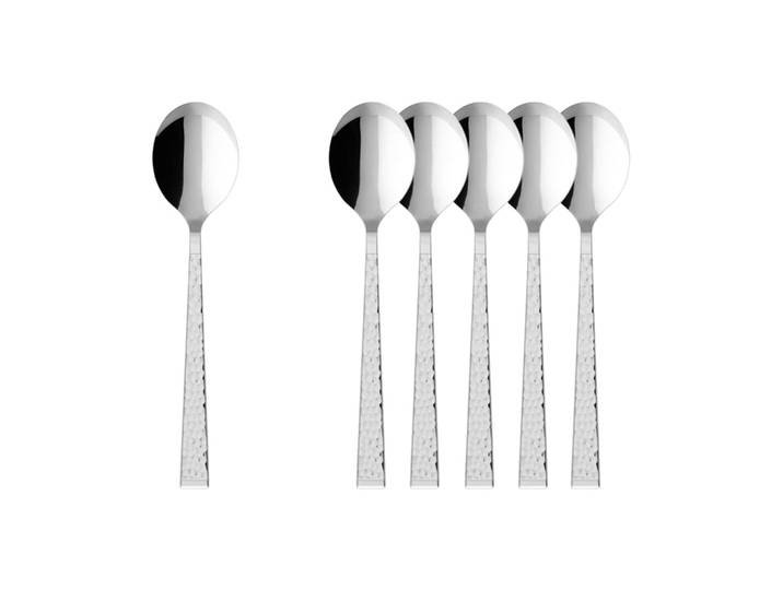 Esslöffel VILLEROY & BOCH Tafellöffel Blacksmith 202 mm 6er Set silber , silber, B:5,5cm L:21,5cm, Esslöffel, Esslöffel, Spülmaschinenfest